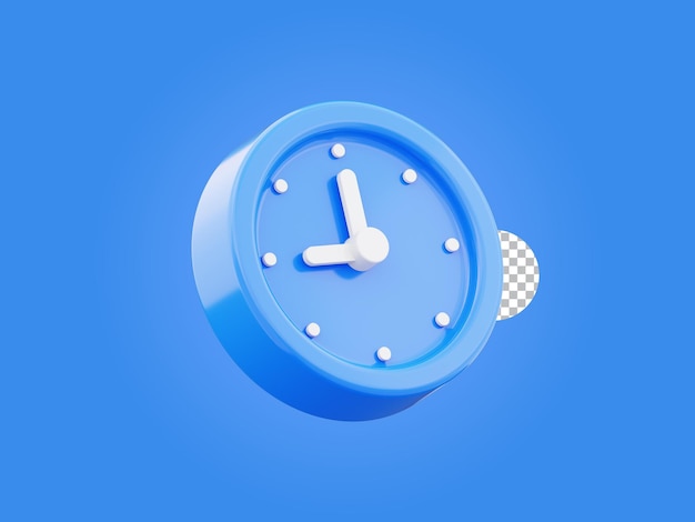 PSD aarm clock icon symbol watch design 3d render illustration