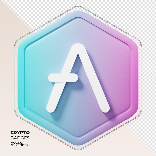 PSD aave aave badge moneta di rendering 3d