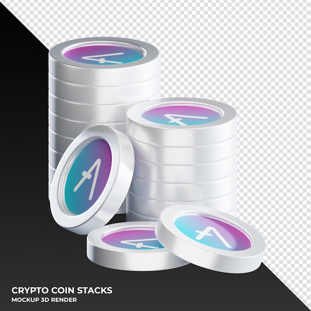 Aave coin stacks cryptocurrency 3d render illustration