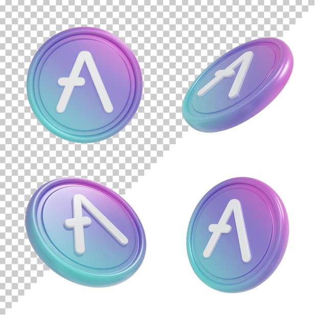 PSD aave暗号通貨コインの3dレンダリング