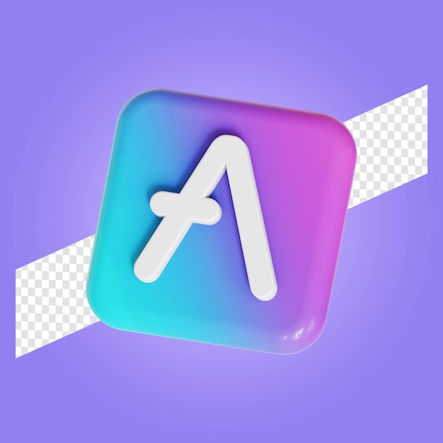 Aave cryptocurrency symbol logo 3d illustration