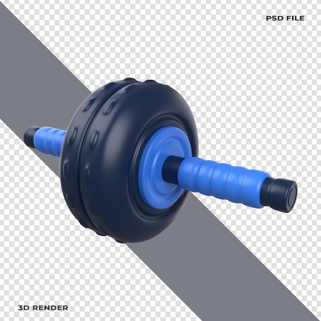 Ab Wheel Roller 3D Ilustracja renderowana na przezroczystym tle