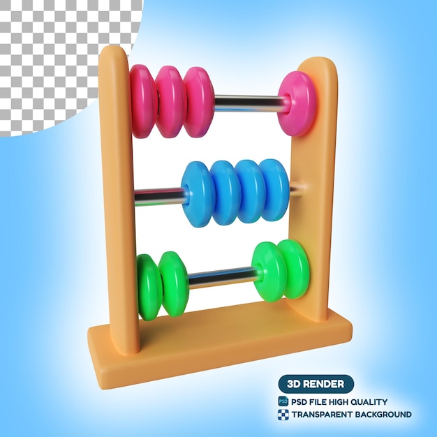 Abacus 3d illustratie pictogram