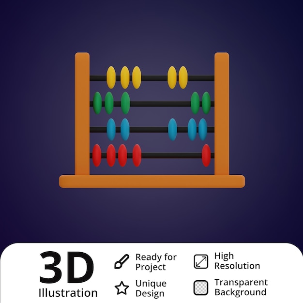 PSD abacus 3d illustratie