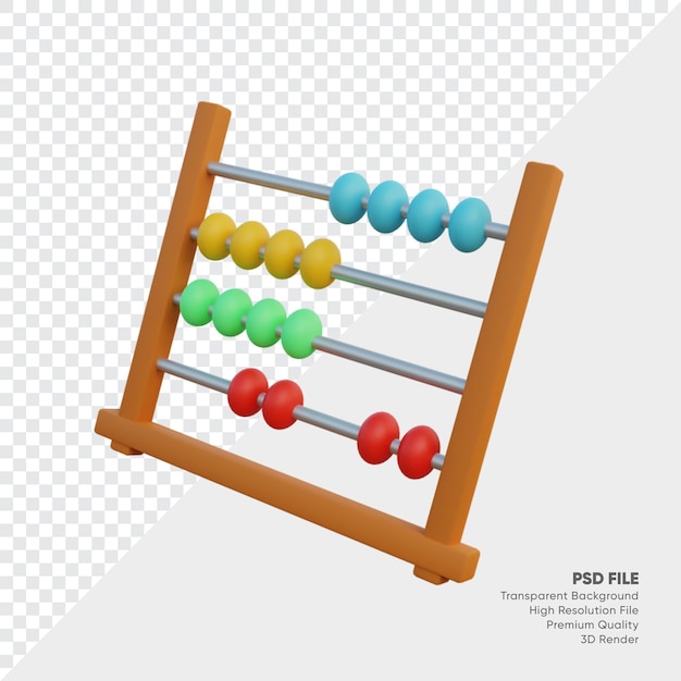 PSD abacus 3d illustration