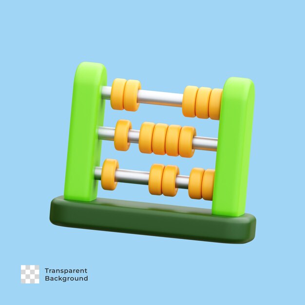 PSD Иконка 3d-рендеринга abacus