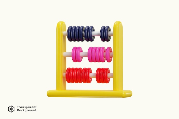 Abacus icon 3d rendering vector illustration