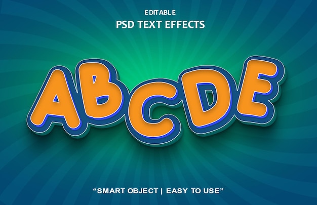 PSD abcd 3d psd text effect