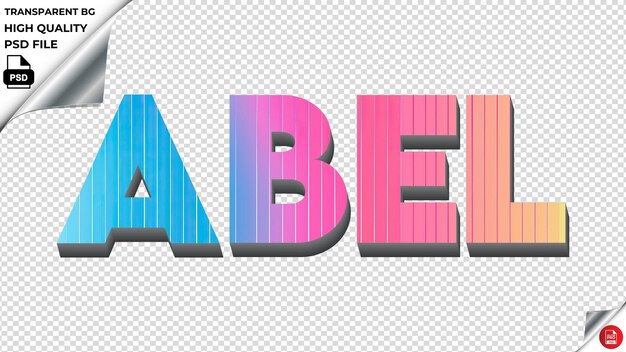 PSD abel typography rainbow colorful text texture psd transparent