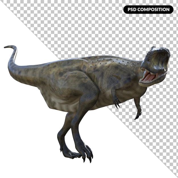 PSD abelisaurus 공룡 절연 3d 렌더링