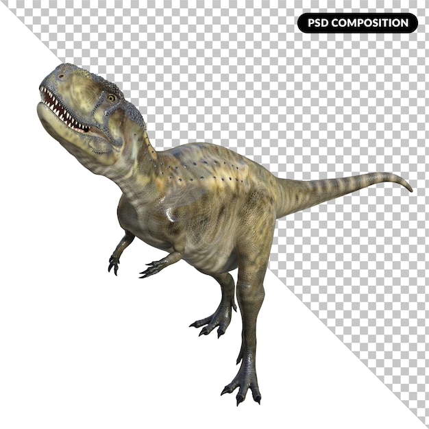 Abelisaurus dinosauro isolato rendering 3d