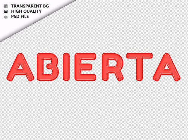 PSD abierta typography red text glosy glass psd transparent