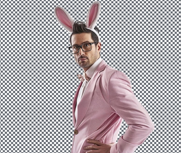 PSD able bunny ear ceo model isolated on transparent background