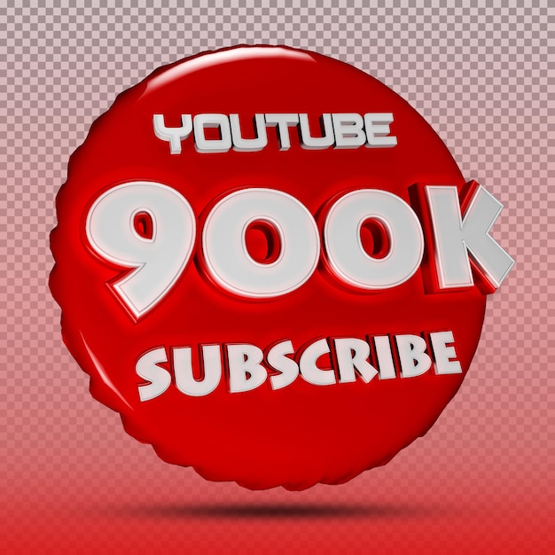 Abonneer op youtube nummer 3d rood 900k