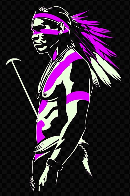 Aboriginal australian warrior with a boomerang and a traditi tshirt design art tattoo ink outlines