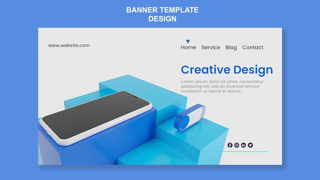 Abstrack isometric design landing page template