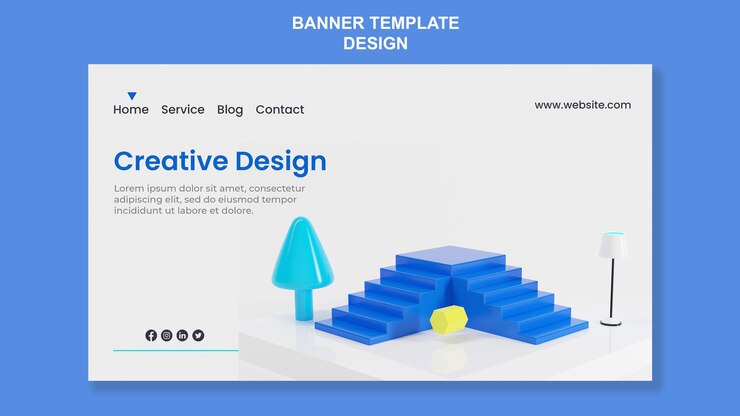 PSD abstrack isometric design landing page template