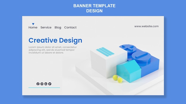 Abstrack 아이소메트릭 디자인 방문 페이지 템플릿