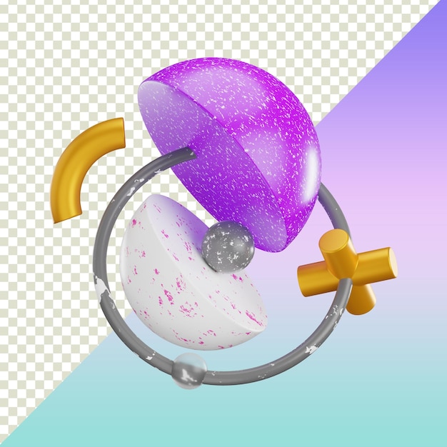 Abstract 3D Composition isolated on transparent background