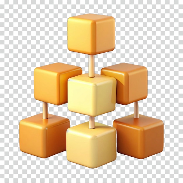 abstract 3d cube structure interconnected blocks