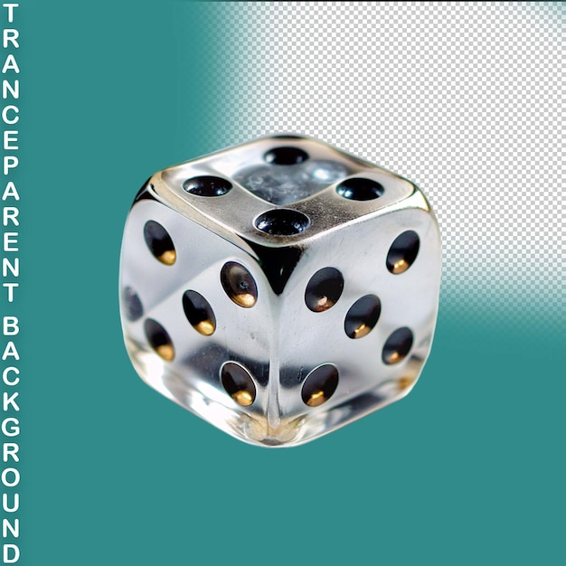PSD abstract 3d dice with dots on transparent background