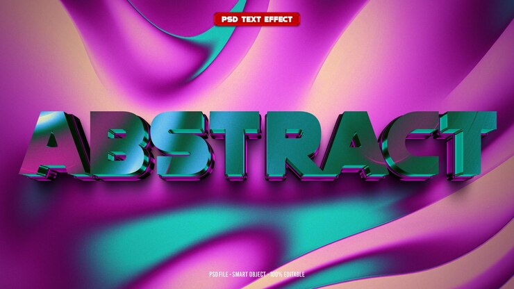 PSD abstract 3d editable text effect