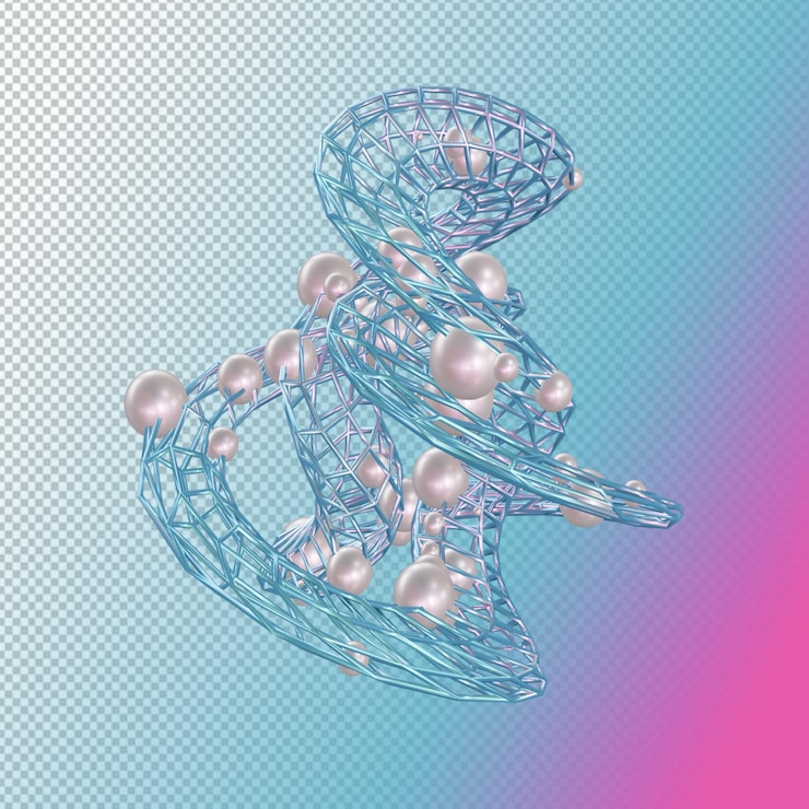 PSD abstract 3d figure with pearls