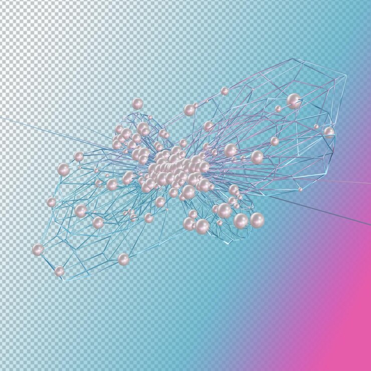 PSD abstract 3d figure with pearls