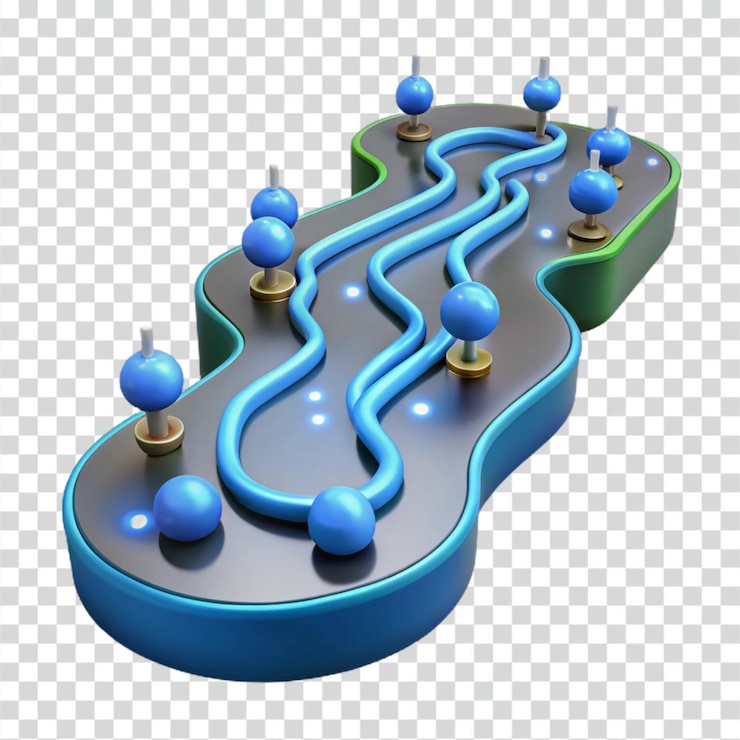 PSD abstract 3d game track
