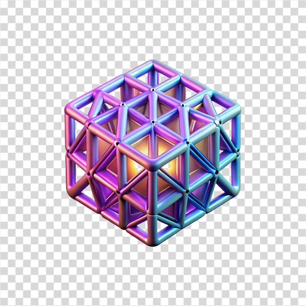 abstract 3d geometric cube iridescent complex structure