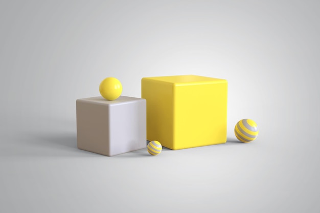 abstract 3d geometric shapes with color of the year