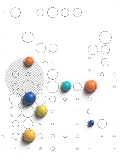 PSD 抽象3d幾何学的サークルバナー3dレンダリング透明psdファイル