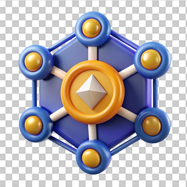 abstract 3d illustration of blockchain network structure