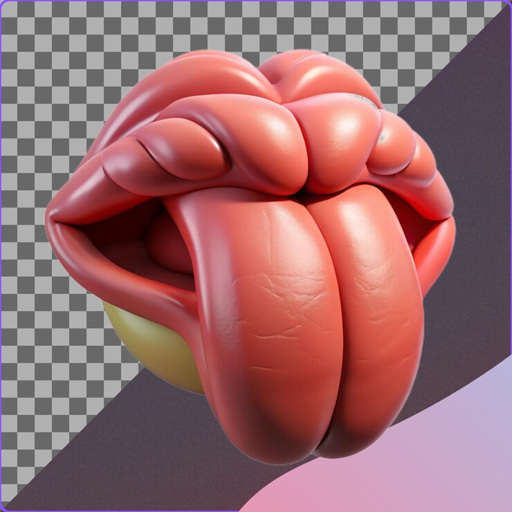 PSD abstract 3d lips and tongue
