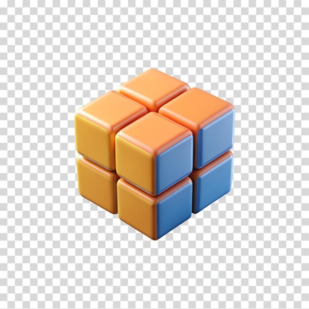 Abstract 3D Puzzle Color Block Cube Design