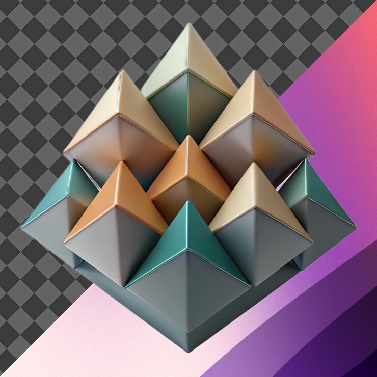 PSD abstract 3d pyramid structure design