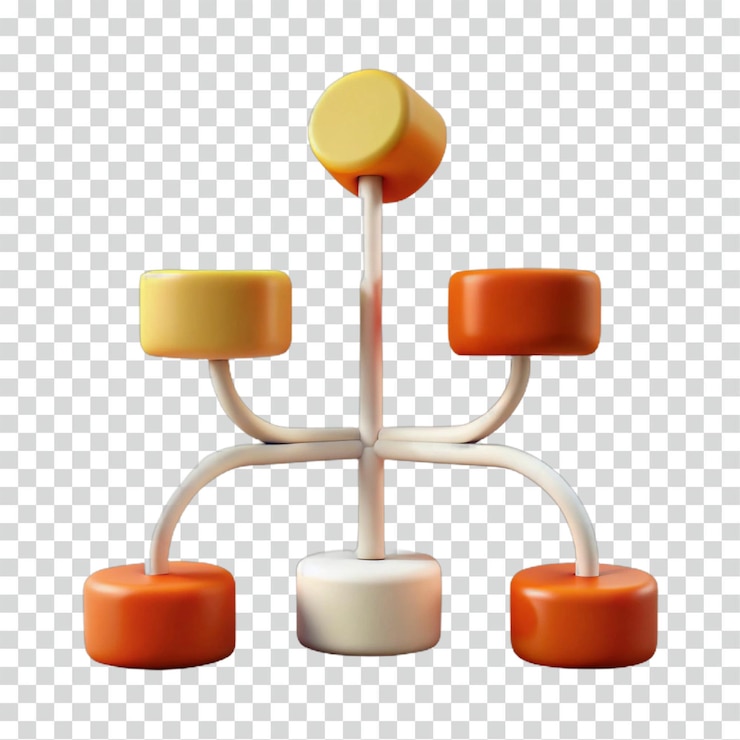 PSD abstract 3d render of hierarchy structure