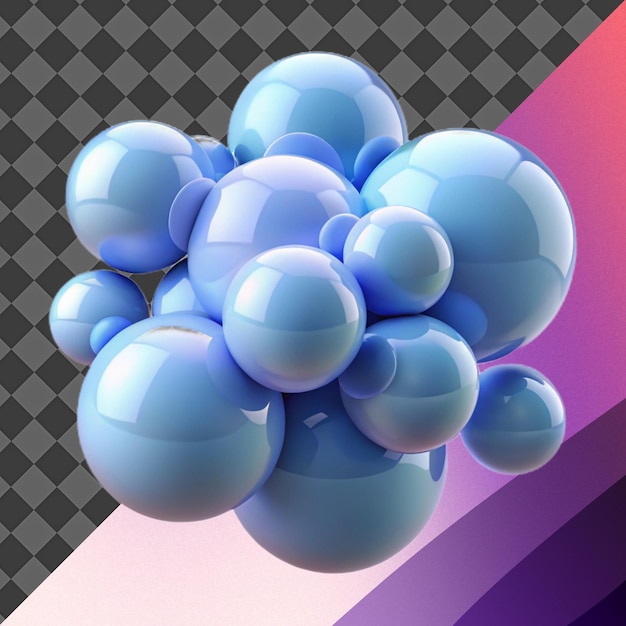 Abstract 3D Render of Blue Spheres