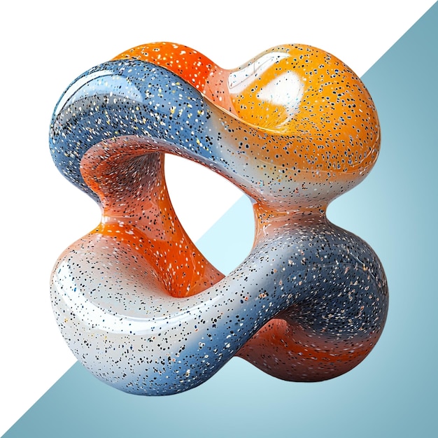 Abstract 3D Sculpture with Gradient Colors and Glossy Finish