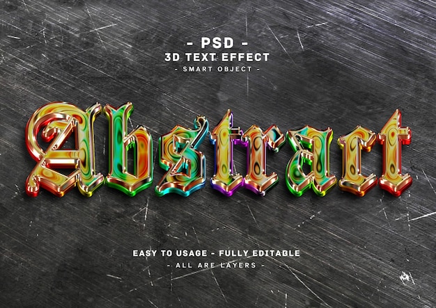 Abstract 3d text style effect