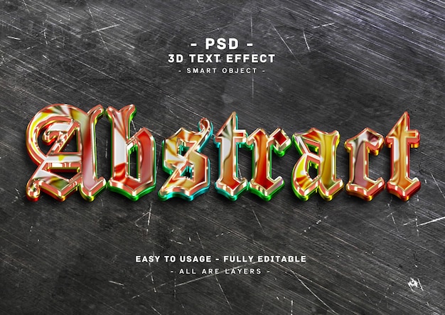 Abstract 3d text style effect