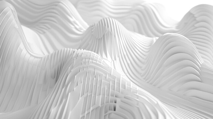 PSD 추상 3d 화이트 웨이브