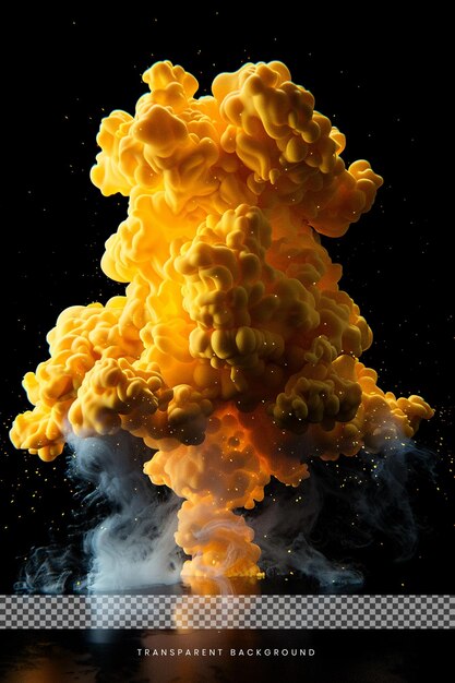 PSD abstract 3d yellow smoke explosion