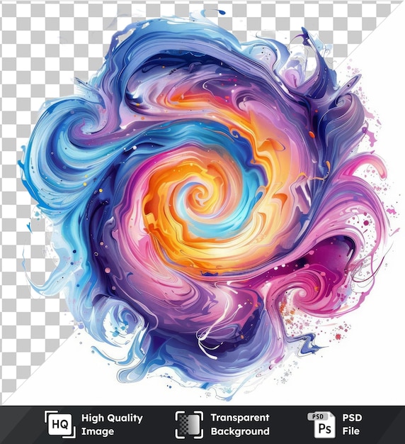 Abstract acrylic swirls vector symbol psychedelic multicolored design on a isolated background