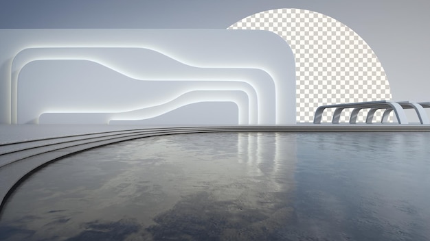 abstract architecture design of modern building empty parking area floor and concrete structure