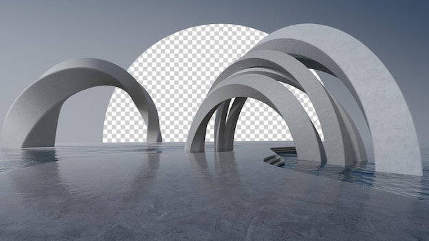 Abstract architecture design of modern building empty parking area floor and concrete structure