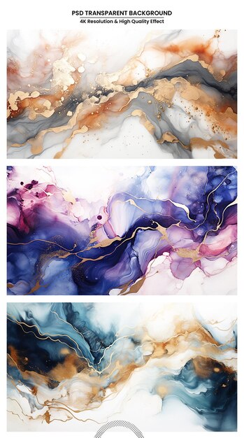 PSD abstract artistic background blue and gold abstract painting on a luxurious marble acrylic backgroun