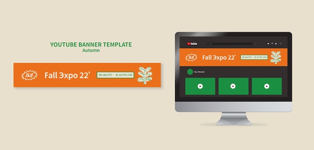 abstract autumn youtube banner template