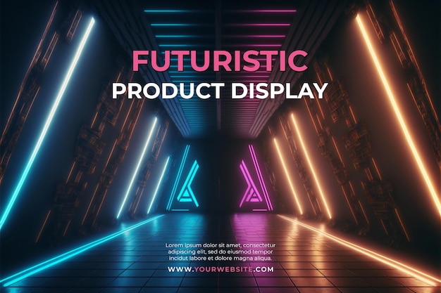 Abstract background futuristic pedestal for product presentation, podium product 3d redering