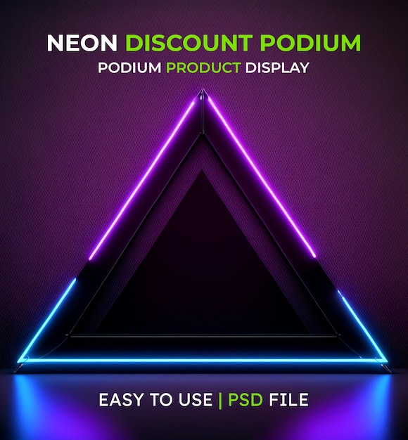 PSD abstract background futuristic pedestal for product presentation, podium product 3d redering